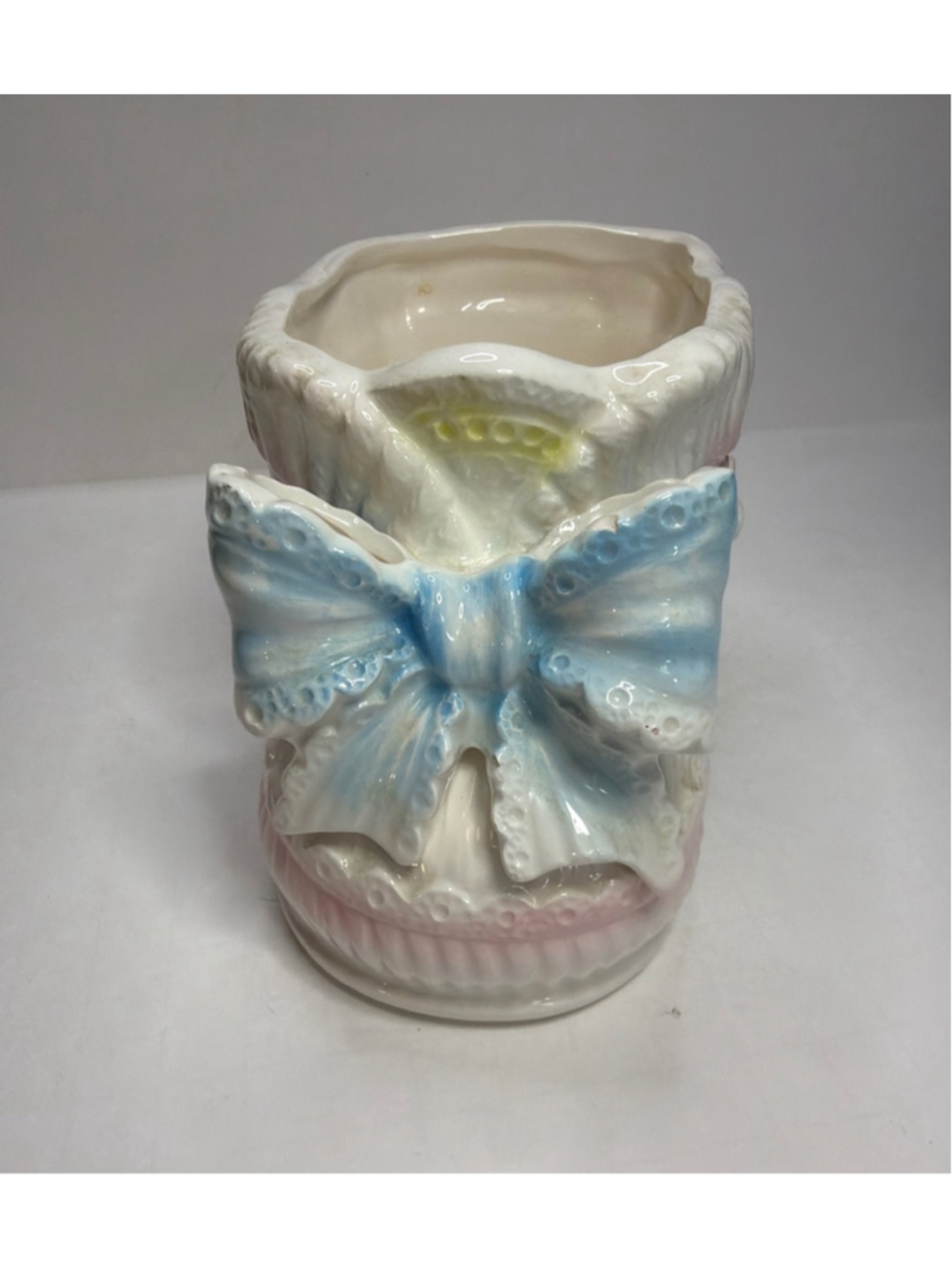 Vintage Ardco Baby Boot Planter Pastel Ceramic Nursery Planter Taiwan 1970s - Picture 2 of 7